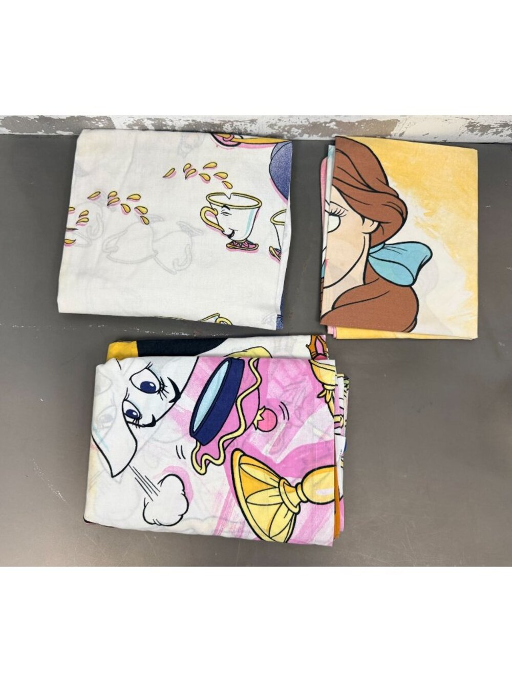 Beauty & The Beast Vintage 90s Twin Sheet set Disney Princess Belle & Characters